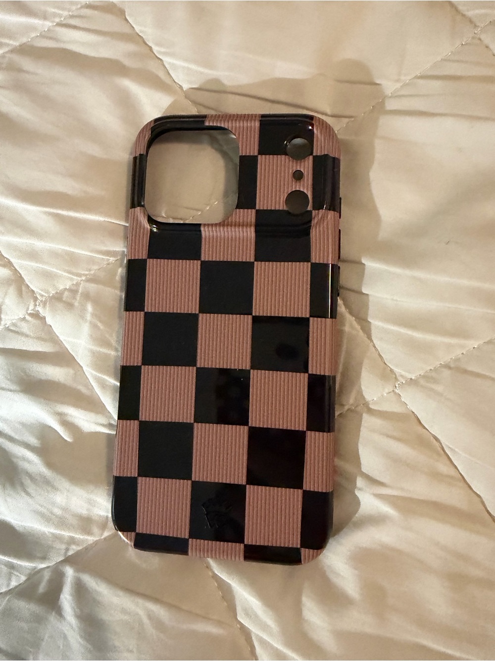 Velvet Caviar Pink and Black Checkered Phone Case
